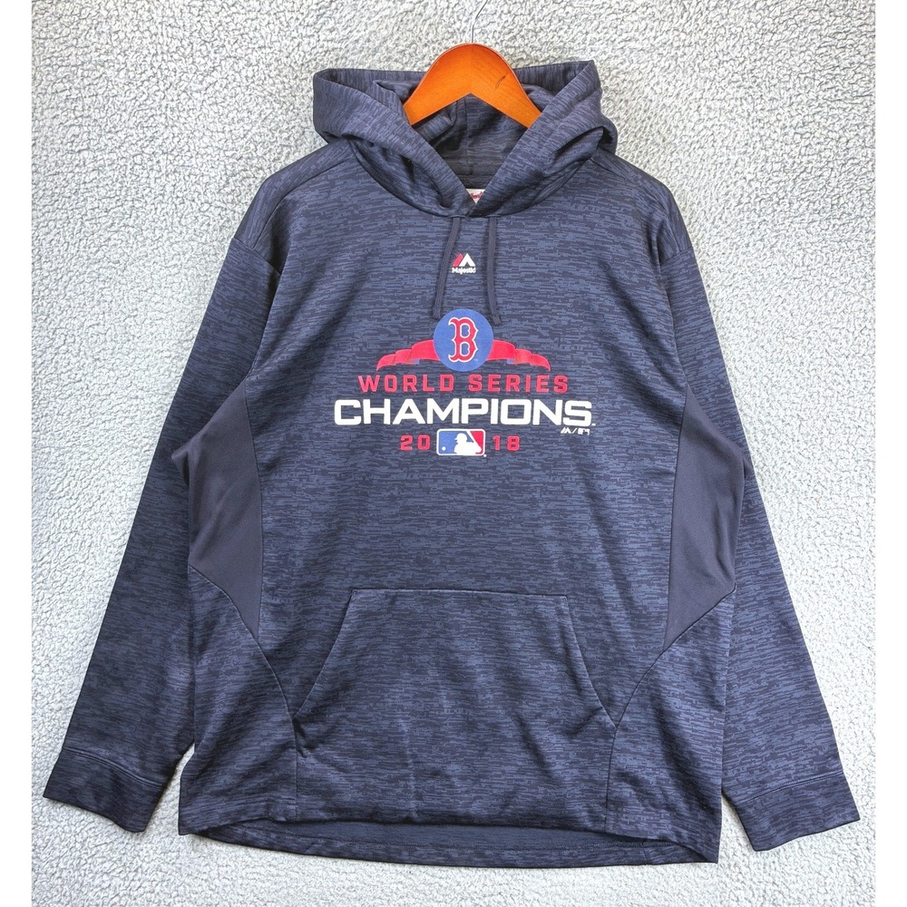 Majestic Boston Red Sox Hoodie Mens XL Blue 2018 World Series Champions Pullover